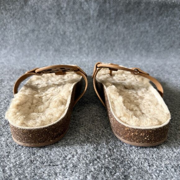 Tory Burch Miller Cloud Shearling Medallion Thong Sandals Rubber Women’s 6.5 - Picture 7 of 9